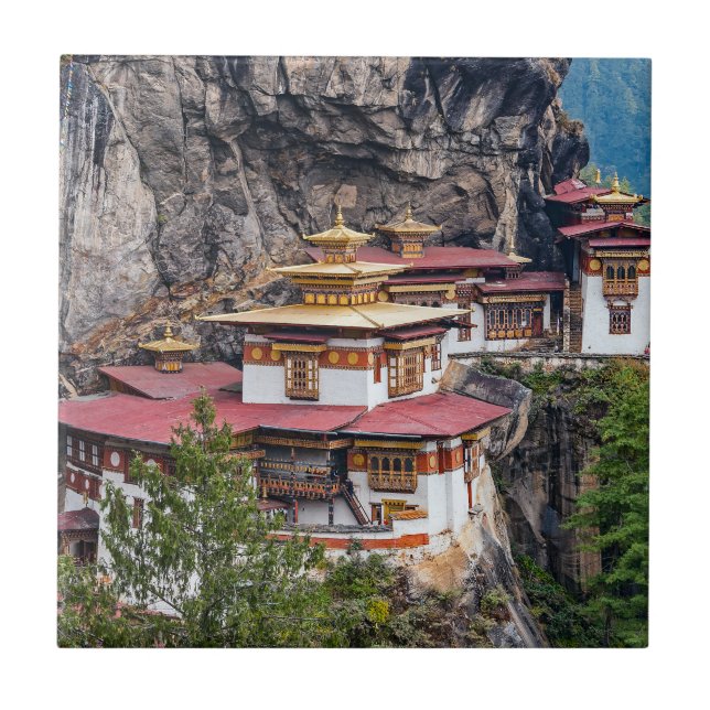 Paro Taktsang: Das Tiger-Nest-Kloster - Bhutan Fliese (Vorderseite)