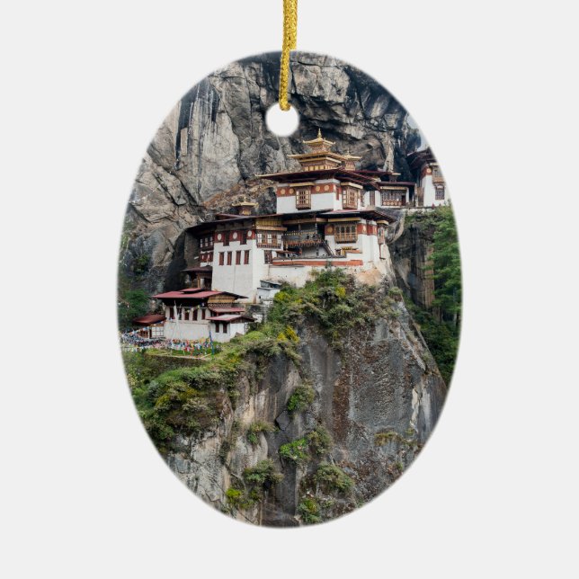 Paro Taktsang: Das Tiger-Nest-Kloster - Bhutan Keramik Ornament (Vorne)