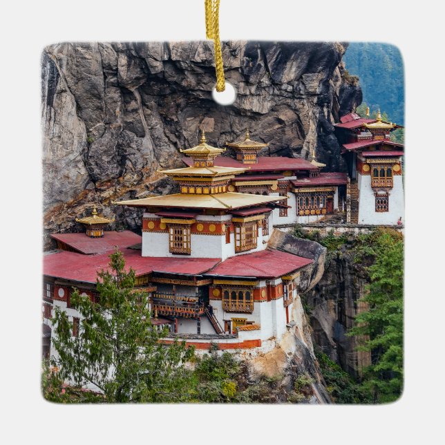 Paro Taktsang: Das Tiger-Nest-Kloster - Bhutan Keramikornament (Vorderseite)