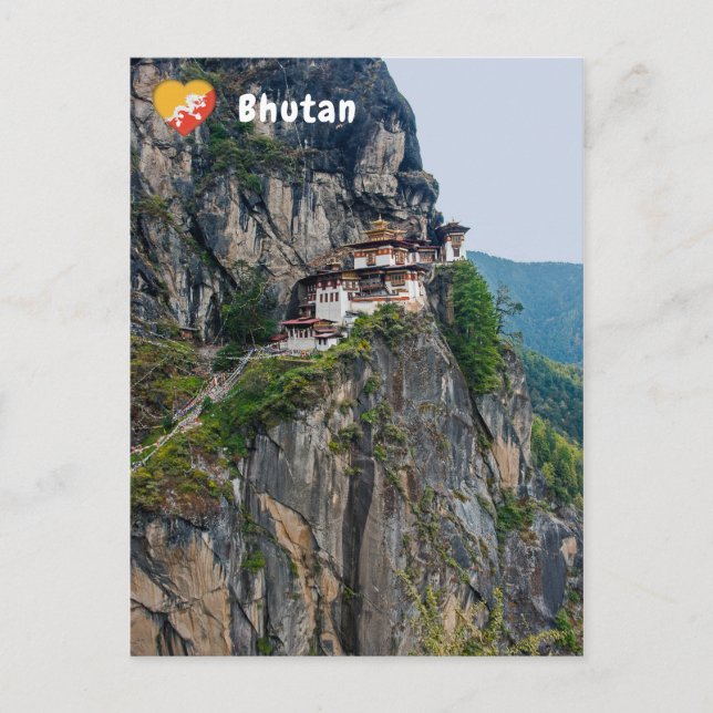 Paro Taktsang: Das Tiger-Nest-Kloster - Bhutan Postkarte (Vorderseite)