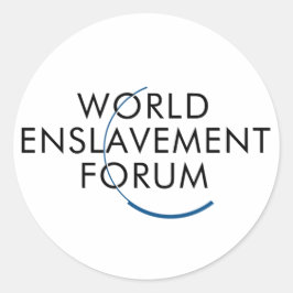Parodie für das Weltumsetzungs-Forum zum Thema WEF Runder Aufkleber