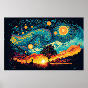 Parodies Van Gogh's künstlerischer Stil Poster