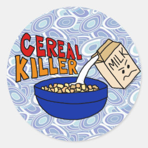 Parody Cereal Killer Breakfast Food Spaß Runder Aufkleber