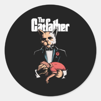 Parody The Catvater katapultiert Comicen Runder Aufkleber