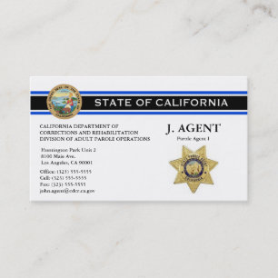 Parole Agent Business Card - Thin Blue Line Visitenkarte