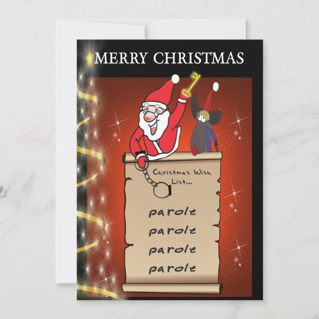 PAROLE WISH LIST - JAILMATECARDS.CO.UK - CHRISTMAS DANKESKARTE (Vorderseite)
