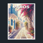 Paros Greece Islands Travel Postkarte<br><div class="desc">Paros, Griechenland, ist ein Juwel der Kykladen, bekannt für seine ruhige Schönheit und seine ikonische Architektur. Mit seinen weiß getünchten Gebäude, blauen Fensterläden und der kaskadenförmigen Bougainvillea besticht das Paros durch den besonderen Charme der griechischen Inseln. Dieses ruhige Ziel ist bekannt für seine Kopfsteinpflasterstraßen, das kristallklare Wasser und die einladende...</div>