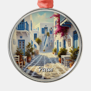 Paros Griechenland Inseln Reise Aquarell Ornament Aus Metall