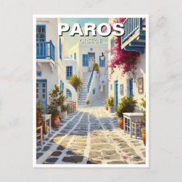 Paros Griechenland Inseln Reisen Wasserfarbe Postkarte