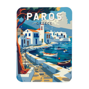 Paros Griechenland Reise Kunst Vintage Magnet