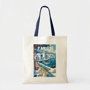 Paros Griechenland Reise Kunst Vintage Tragetasche