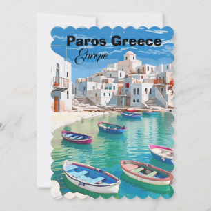 Paros Griechenland Reise Postkarten Kunst, Paros P