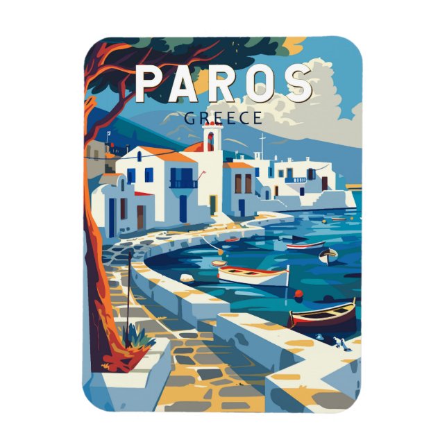 Paros Griechenland Reisen Kunst Vintag Magnet (Vertikal)