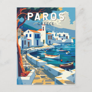 Paros Griechenland Reisen Kunst Vintag Postkarte