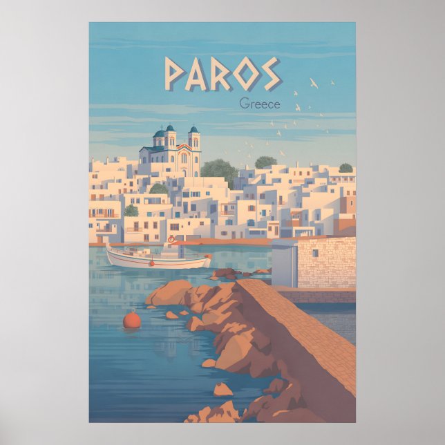 Paros Griechenland Reiseplakat Poster (Vorne)