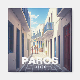 Paros, Griechenland, weiß und blau Magnet