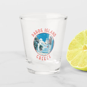 Paros Island Griechenland Retro gebeutelter Kreis Schnapsglas