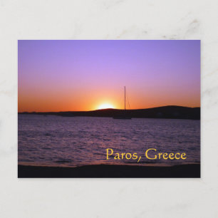 Paros Island, Griechenland, Sunset Sail Postcard Postkarte