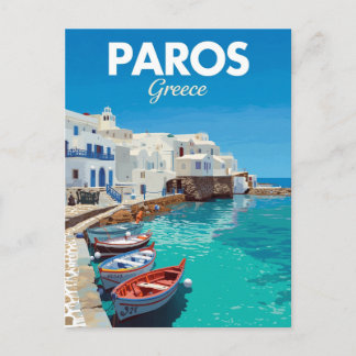 Paros Naoussa Hafen Griechische Kykladen Postkarte