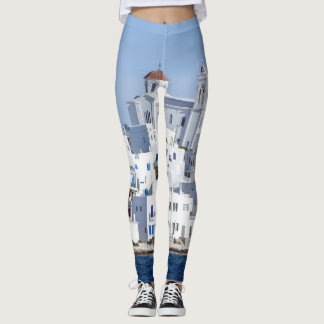 Paros Village Naoussa Island View Leggings