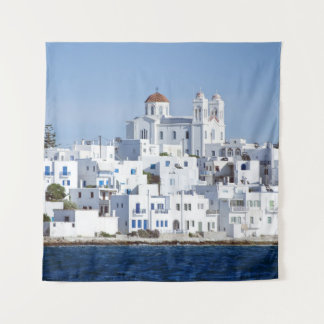 Paros Village Naoussa Island View Wandteppich