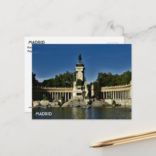 Parque El Retiro Madrid Postkarte (Vorderseite/Rückseite Beispiel)