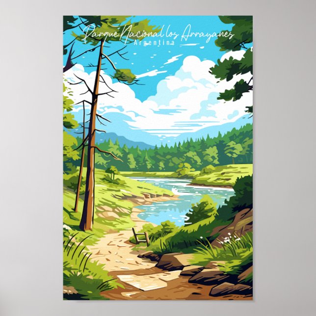 Parque nacional los arrayanes Vintage Reise Poster (Vorne)