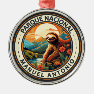 Parque Nacional Manuel Antonio Sloth Ornament Aus Metall