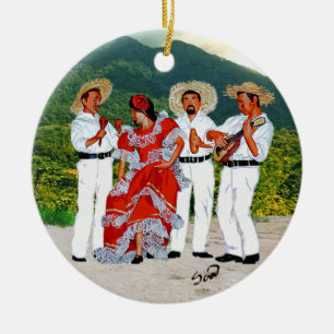 Parranda Jíbara Keramik Ornament