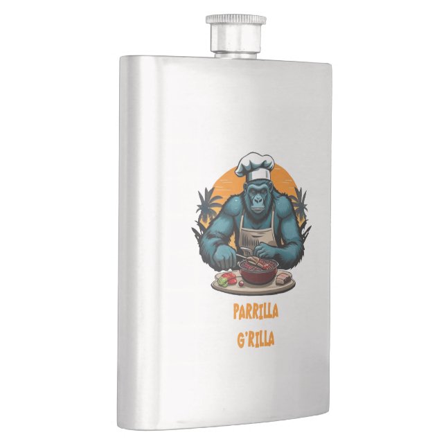 Parrilla G'rilla Master GRILLEN Griller Fun Pun Flachmann (Rechts)
