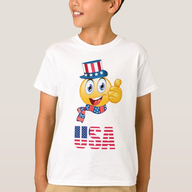 Parriotic Uncle Sam Emoji Kids' T-Shirt (Vorderseite)