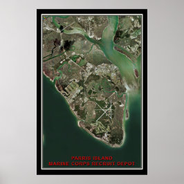 Parris Island South Carolina Satelliten-Poster Kar Poster