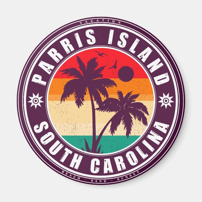 Parris Island South Carolina Vintager 60er Souveni Magnet (Vorne)