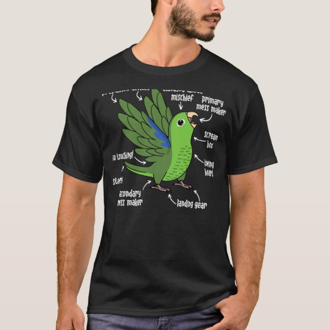 Parrot Anatomie I Green Parrotlet T-Shirt (Vorderseite)