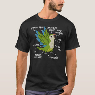 Parrot Anatomie I Grüner Mönch Parakeet Quaker T-Shirt