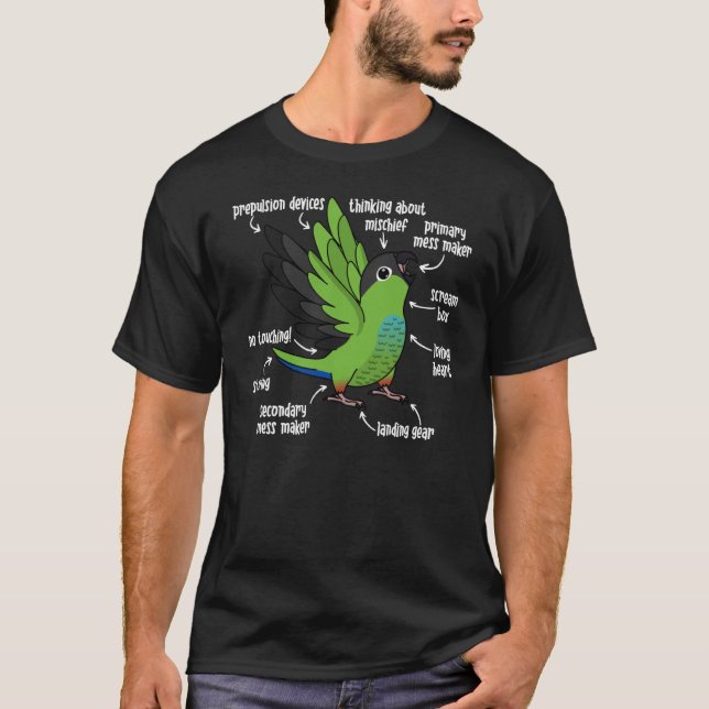 Parrot Anatomie I Nanday Conure T-Shirt (Vorderseite)