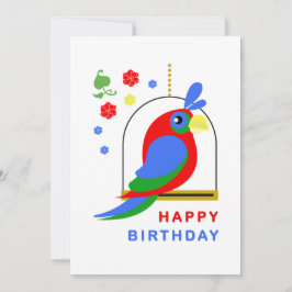 Parrot and Flowers Karte