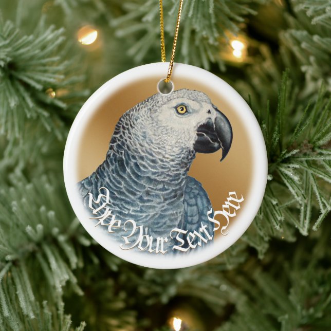 Parrot Art Ornaments Custom African Gray Ornament (Baum)