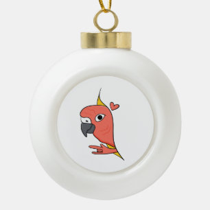 Parrot ASL I Liebe You - Deaf Culture Design Keramik Kugel-Ornament