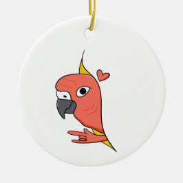Parrot ASL I Liebe You - Deaf Culture Design Keramik Ornament