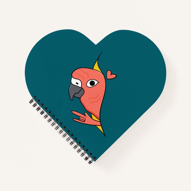 Parrot ASL I Liebe You - Deaf Culture Design Notizbuch (Vorderseite)