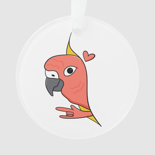 Parrot ASL I Liebe You - Deaf Culture Design Ornament (Vorderseite)