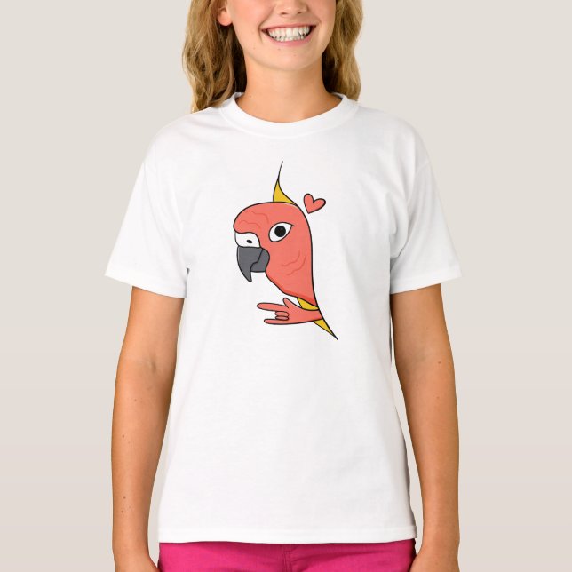 Parrot ASL I Liebe You - Deaf Culture Design T-Shirt (Vorderseite)