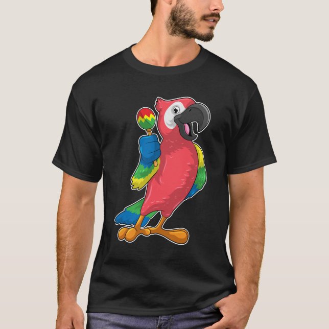 Parrot bei Musik mit Maracas T-Shirt (Vorderseite)