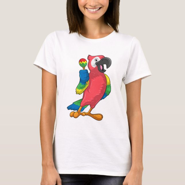 Parrot bei Musik mit Maracas T-Shirt (Vorderseite)
