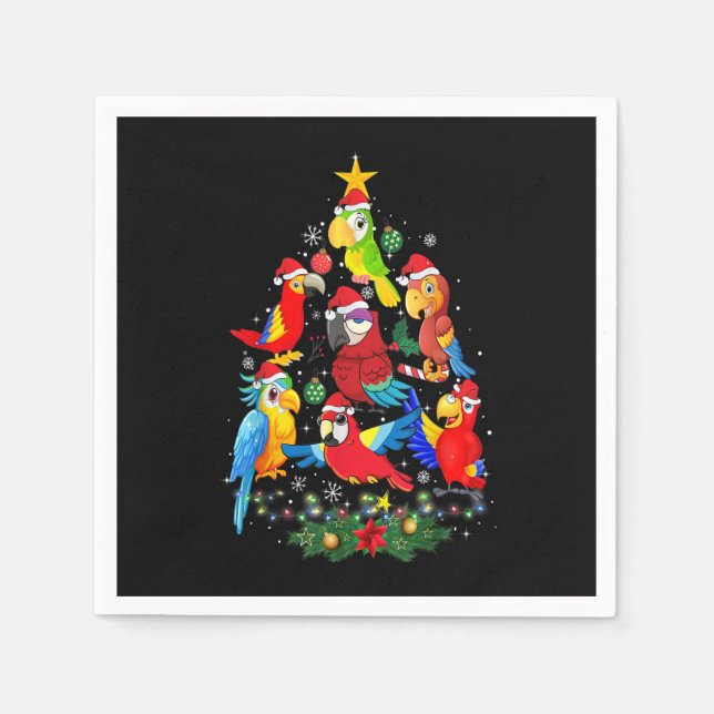 Parrot Bird Christmas Tree Ornament Funny Gifts Xm Serviette (Vorderseite)