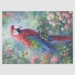 Parrot Bird Jungle Floral Impressionismus Decoupag Seidenpapier