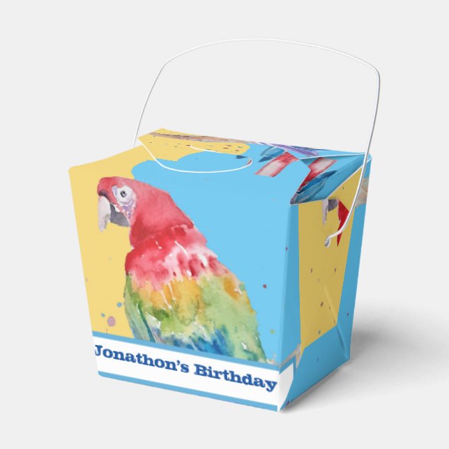 Parrot Bird Kinder Boys Birthday Cake Fevor Box Geschenkschachtel (Vorderseite)