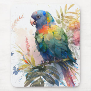 Parrot Bird Portrait Animal Painting Wildlife Free Mousepad