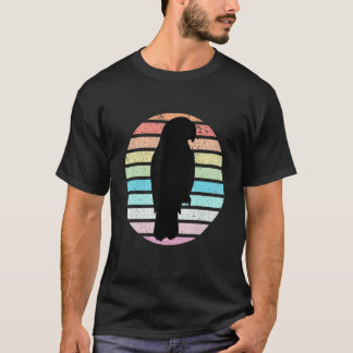 Parrot Bird Vintag gestresstes Retro-Style Silhoue T-Shirt